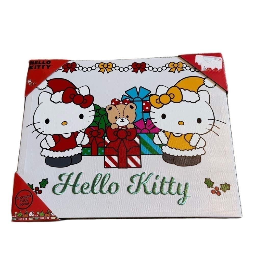 Hello Kitty Textured Canvas NEW Christmas Textured Rectangular Art Decor